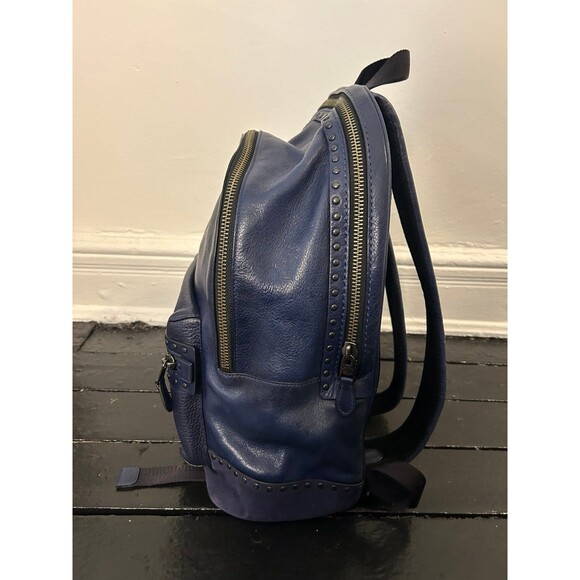 Coach Academy Backpack Leather & Suede with Studs in Midnight - Picture 5 of 8